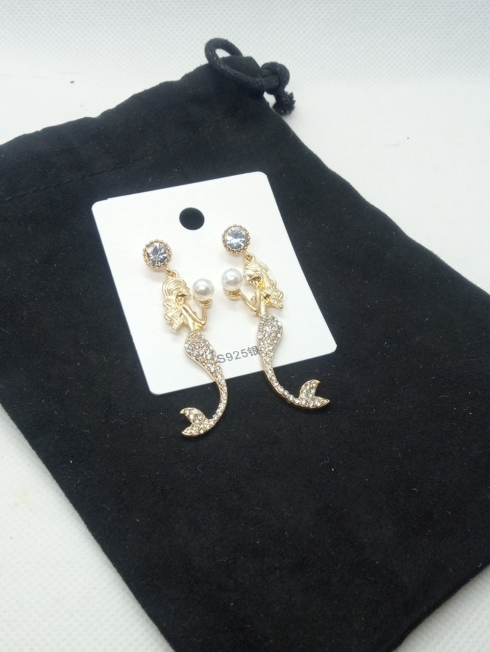BEDAZZLED MERMAID EARRINGS - Picture 3 of 5